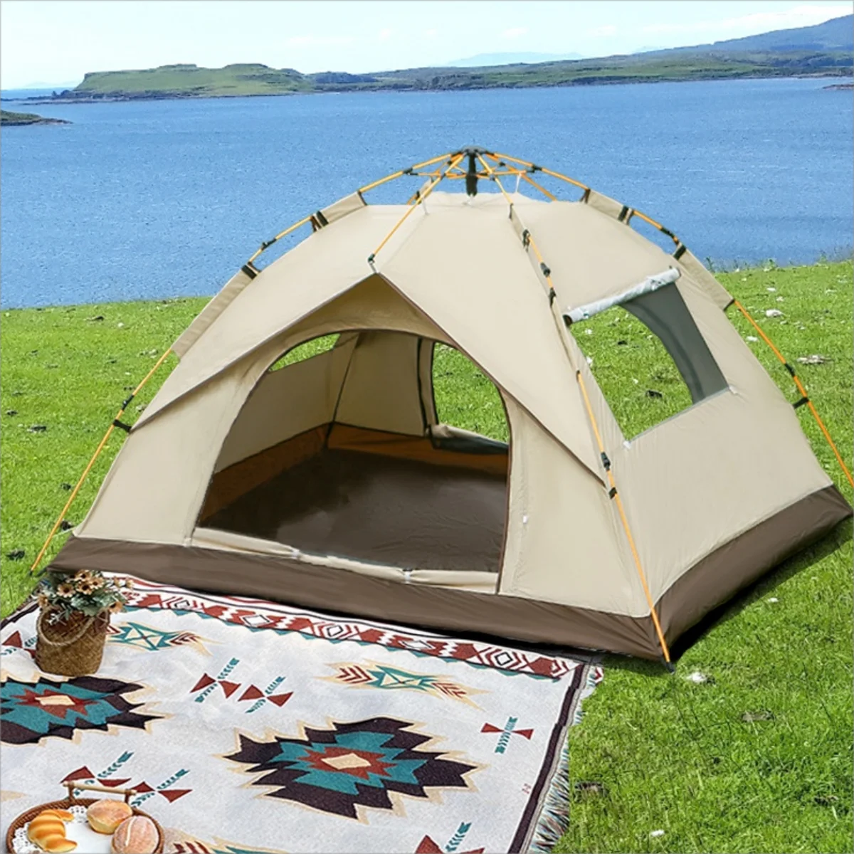 4-Person Automatic Pop-Up Camping Tent – Waterproof 4-Season