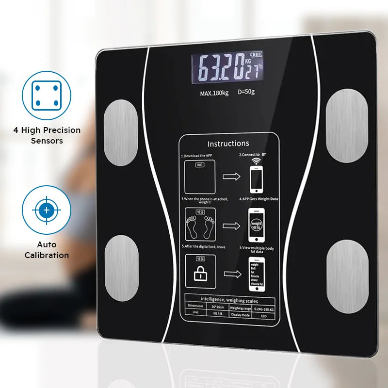 Smart Body Fat Scale – LED Digital Bathroom Scale with Body Composition Analysis