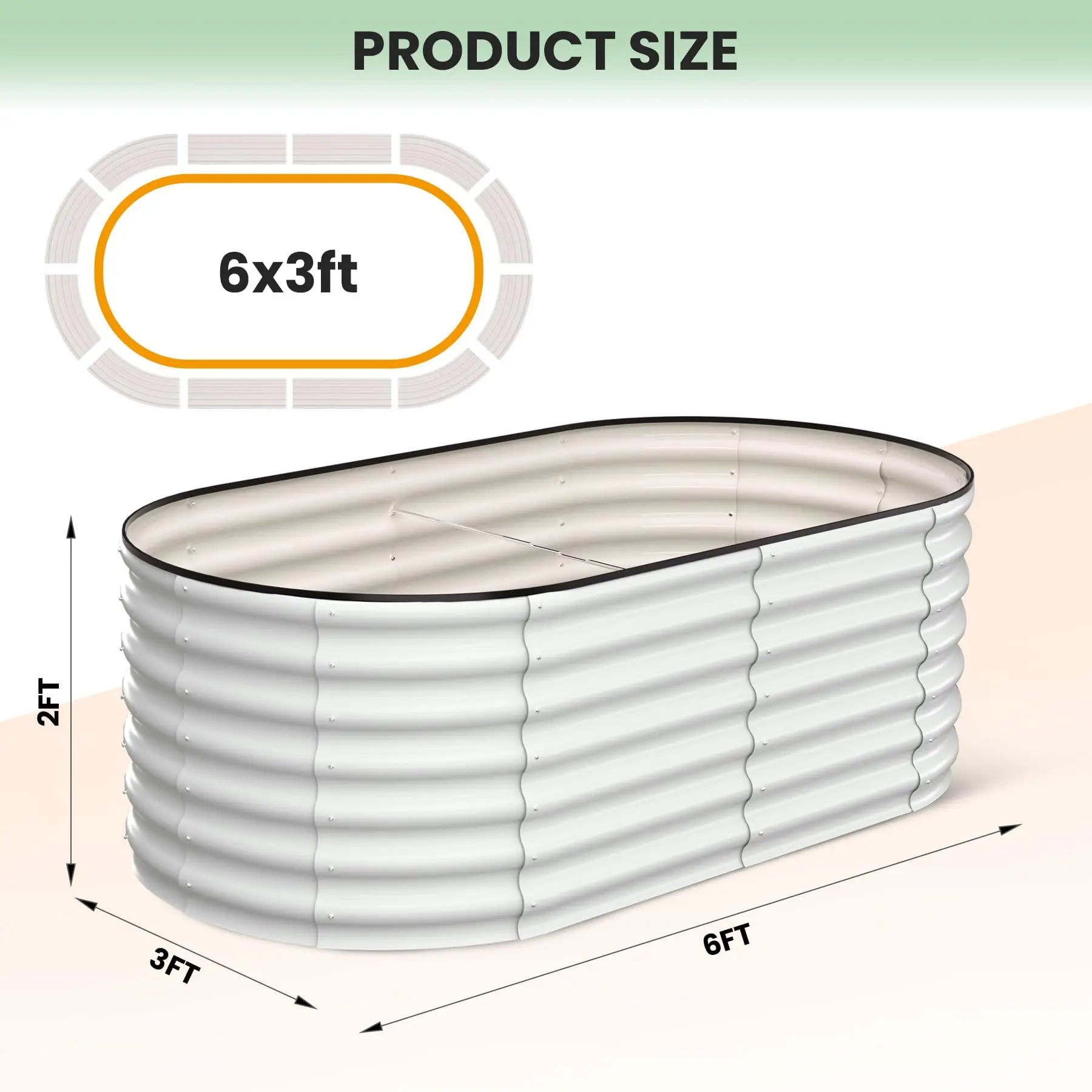 2-Pack Oval Galvanized Steel Raised Garden Bed – Anti-Rust Metal Planter Box for Vegetables, Herbs & Flowers - Flexivo