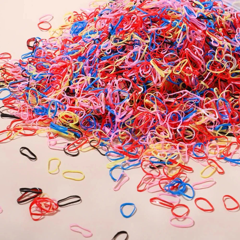 Mini Rubber Hair Ties, 500–2,000 Pack