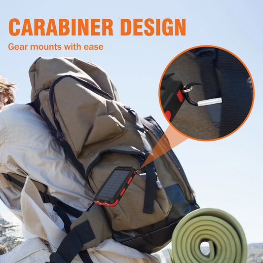 20,000mAh Solar Power Bank with LED Flashlight & Compass