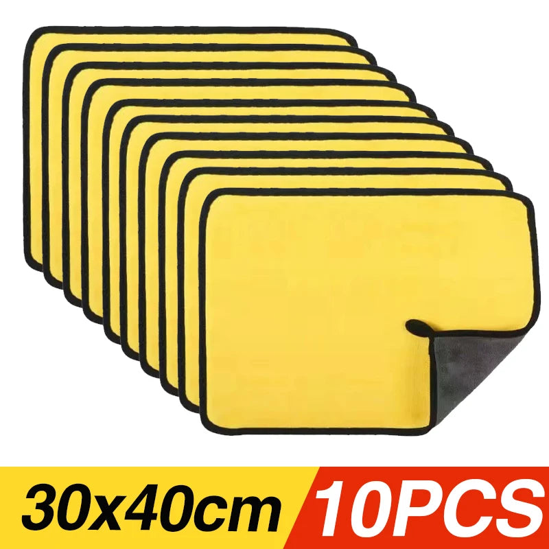 Premium Microfiber Car Wash Towels - Ultra Absorbent Cleaning Cloths (10-Pack, 30x60cm)