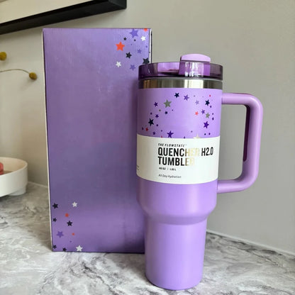 40oz Stainless Steel Insulated Travel Mug with Handle & Straw Lid