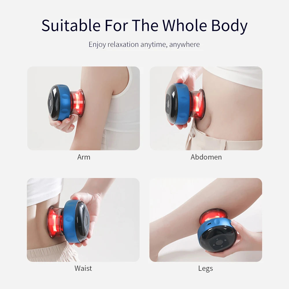 Smart Electric Cupping Device for Vacuum Therapy, Guasha Scraping & Red Light Heating - Flexivo