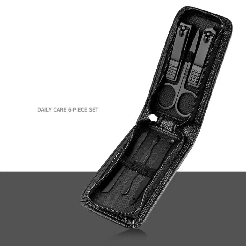 Stainless Steel Nail Clipper Set - 6-Piece Manicure & Pedicure Kit