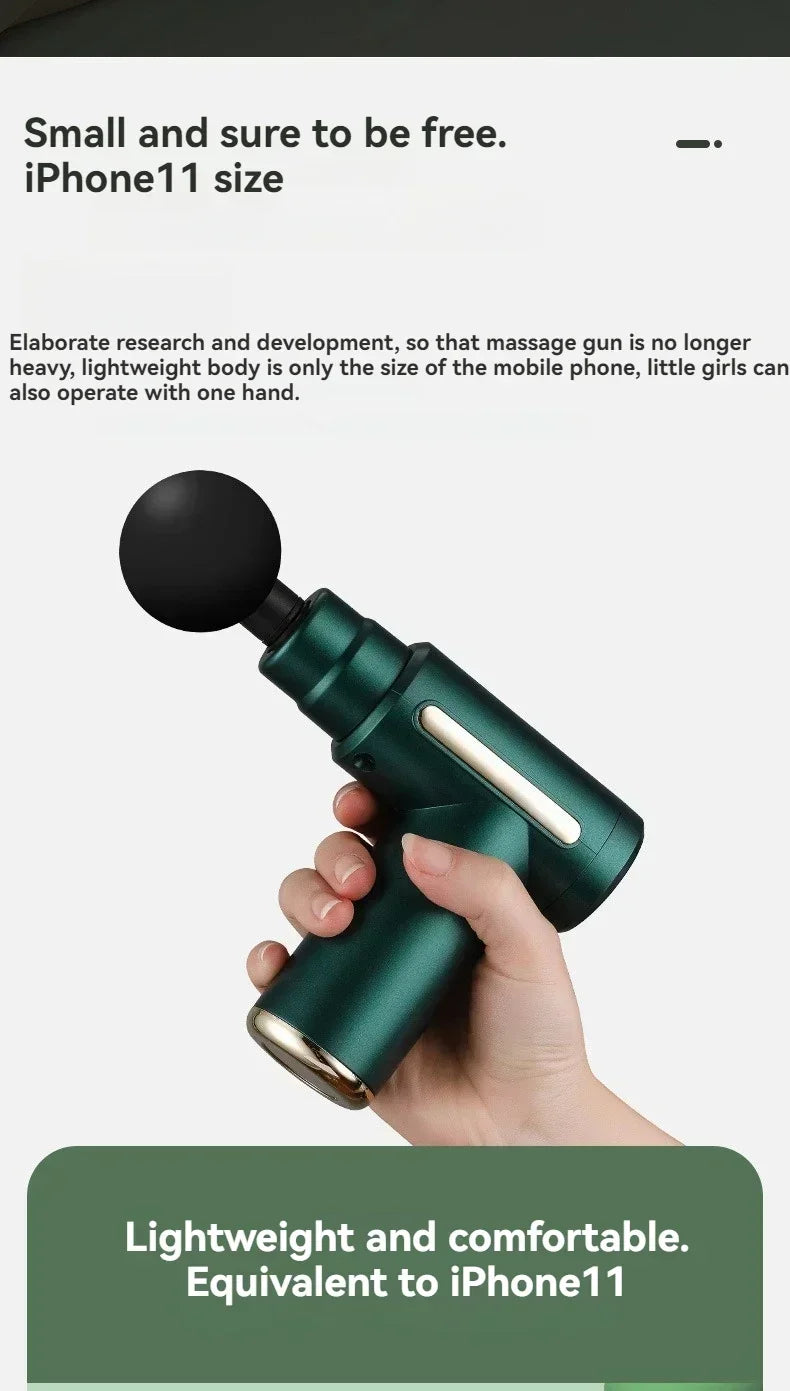 Mini USB Massage Gun - Portable Percussive Massager for Neck, Shoulders & Back