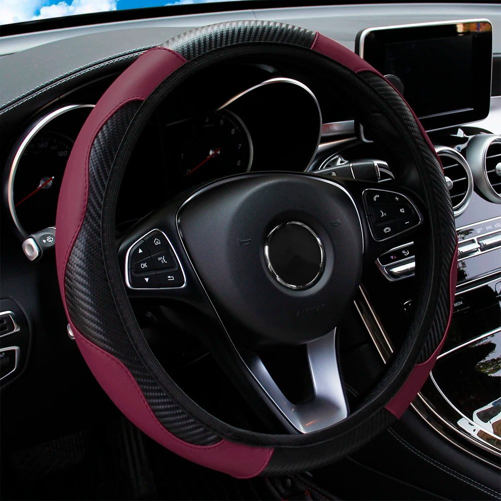 PU Steering Wheel Cover for 14.5–15 in Wheels