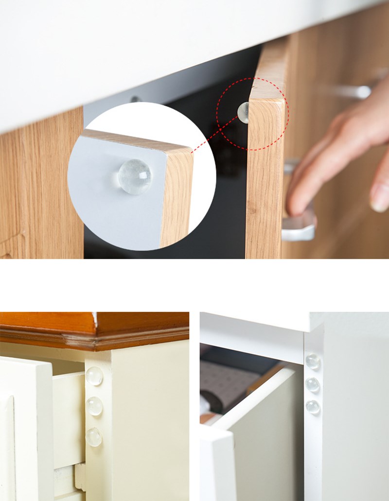 Self-Adhesive Silicone Cabinet Bumpers, 100 Pack