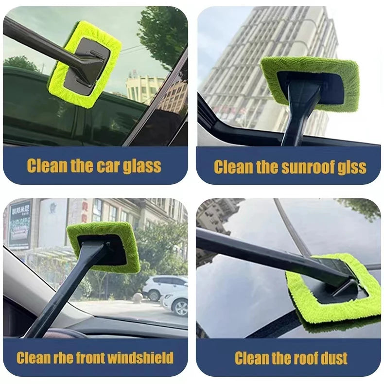 Car Window Cleaning Brush with Long Handle — Interior Windshield Wiper