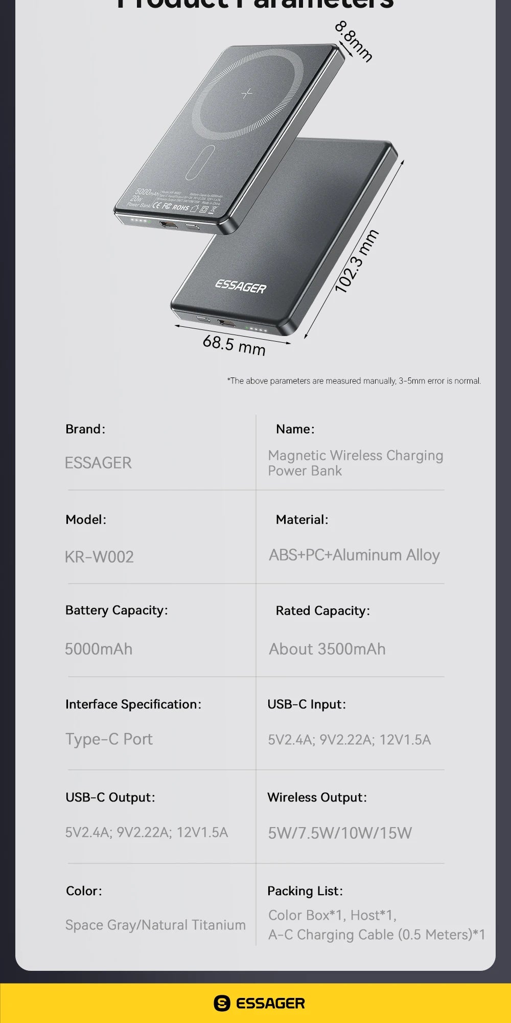 5000mAh Wireless Power Bank - Slim Design, 20W MagSafe Compatible Fast Charging - Flexivo