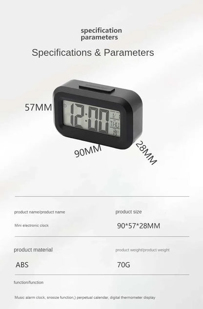 LED Digital Alarm Clock with Temperature & Date Display