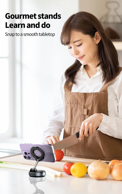 Magnetic Phone Holder — 360° Rotating Foldable Mount for Car, Gym & Kitchen - Flexivo