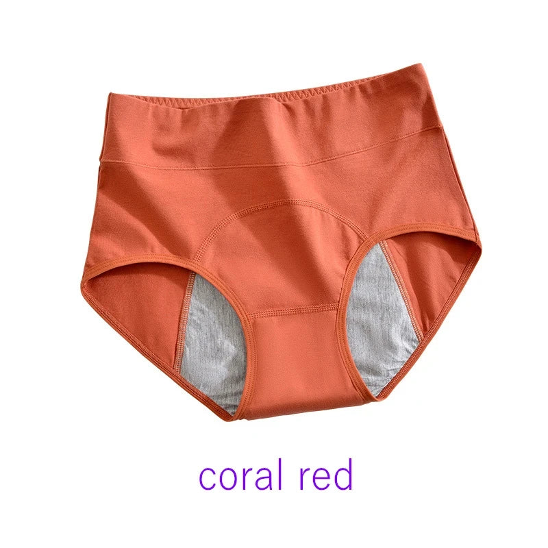 Cotton Menstrual Period Underwear – High Waist, Leak-Proof Briefs (M–XXL)
