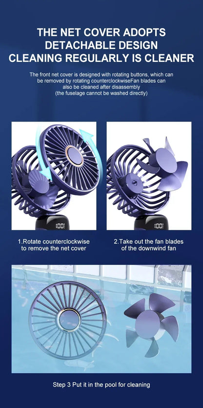 5-Speed Rechargeable Folding Handheld Fan