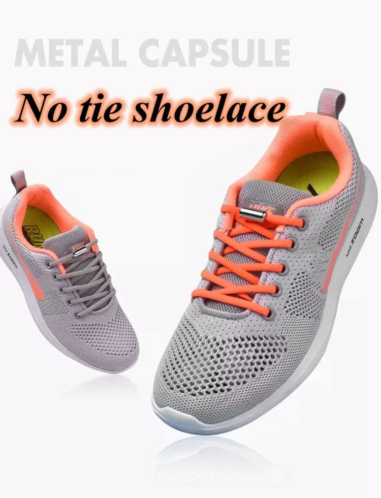 No-Tie Elastic Shoelaces with Metal Lock
