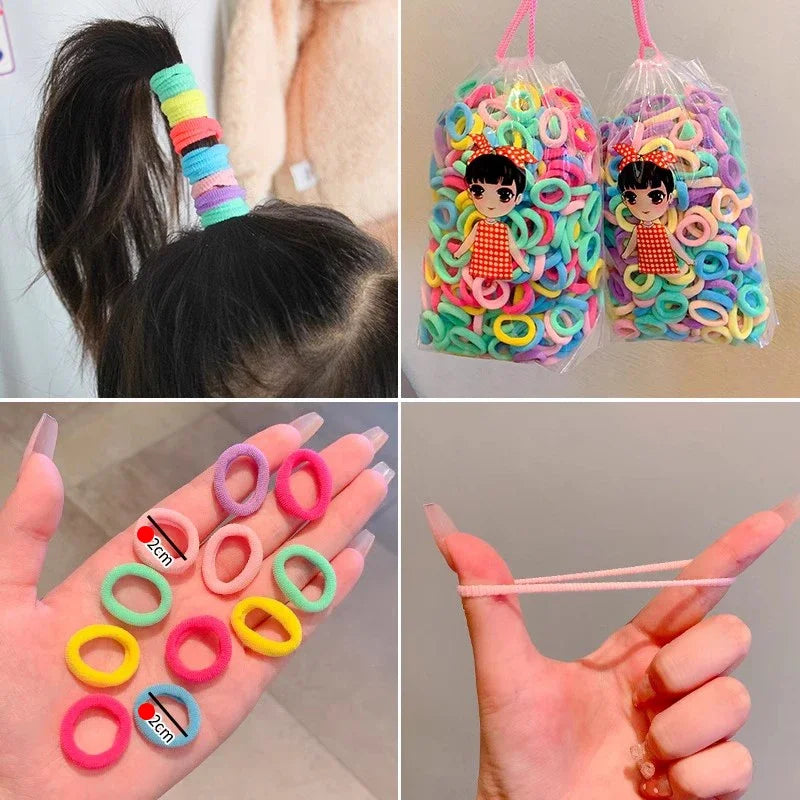Nylon Mini Elastic Hair Ties, Assorted Packs