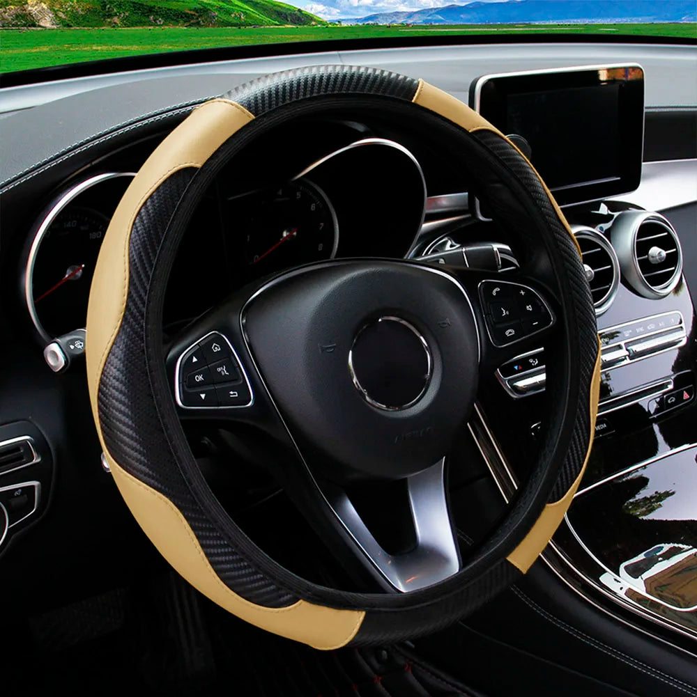PU Steering Wheel Cover for 14.5–15 in Wheels