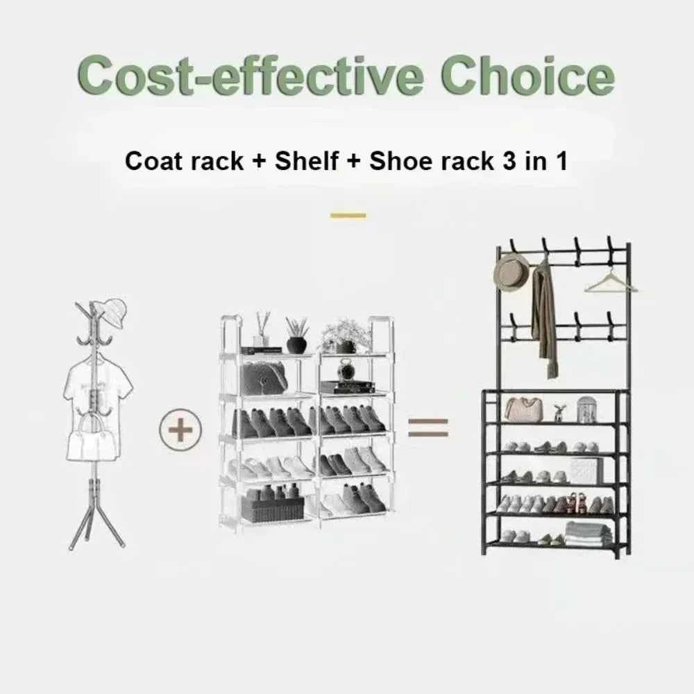 Multi-Layer Shoe and Hat Rack - Stylish Freestanding Organizer for Entryway and Bedroom - Flexivo