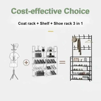 Multi-Layer Shoe and Hat Rack - Stylish Freestanding Organizer for Entryway and Bedroom - Flexivo