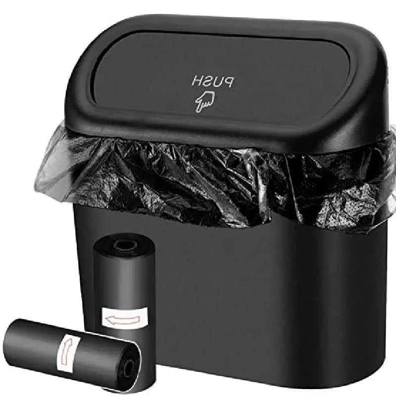 Mini Car Trash Can with Press-Open Lid