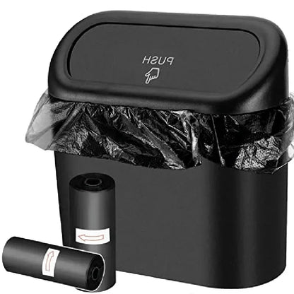 Mini Car Trash Can with Press-Open Lid