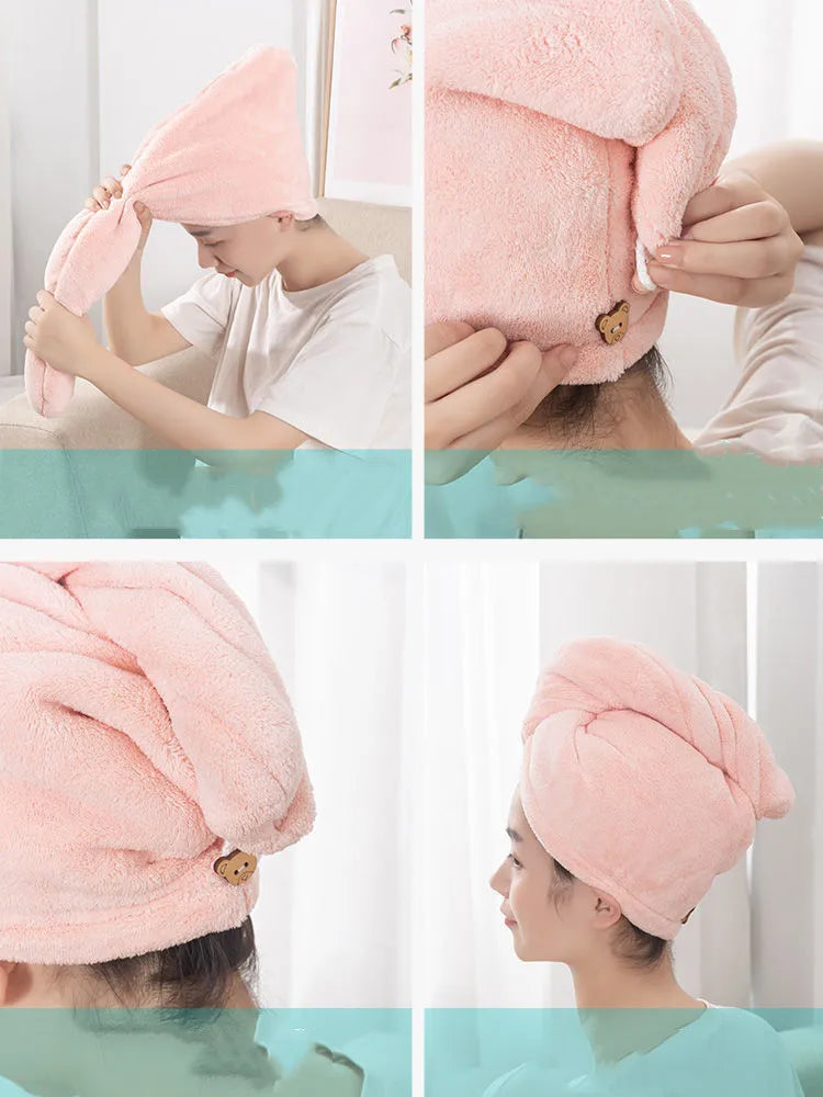 Microfiber Hair Towel Turban - Quick-Dry Anti-Frizz Wrap with Button Lock | Available in 1, 3, 5 & 10-Pack - Flexivo