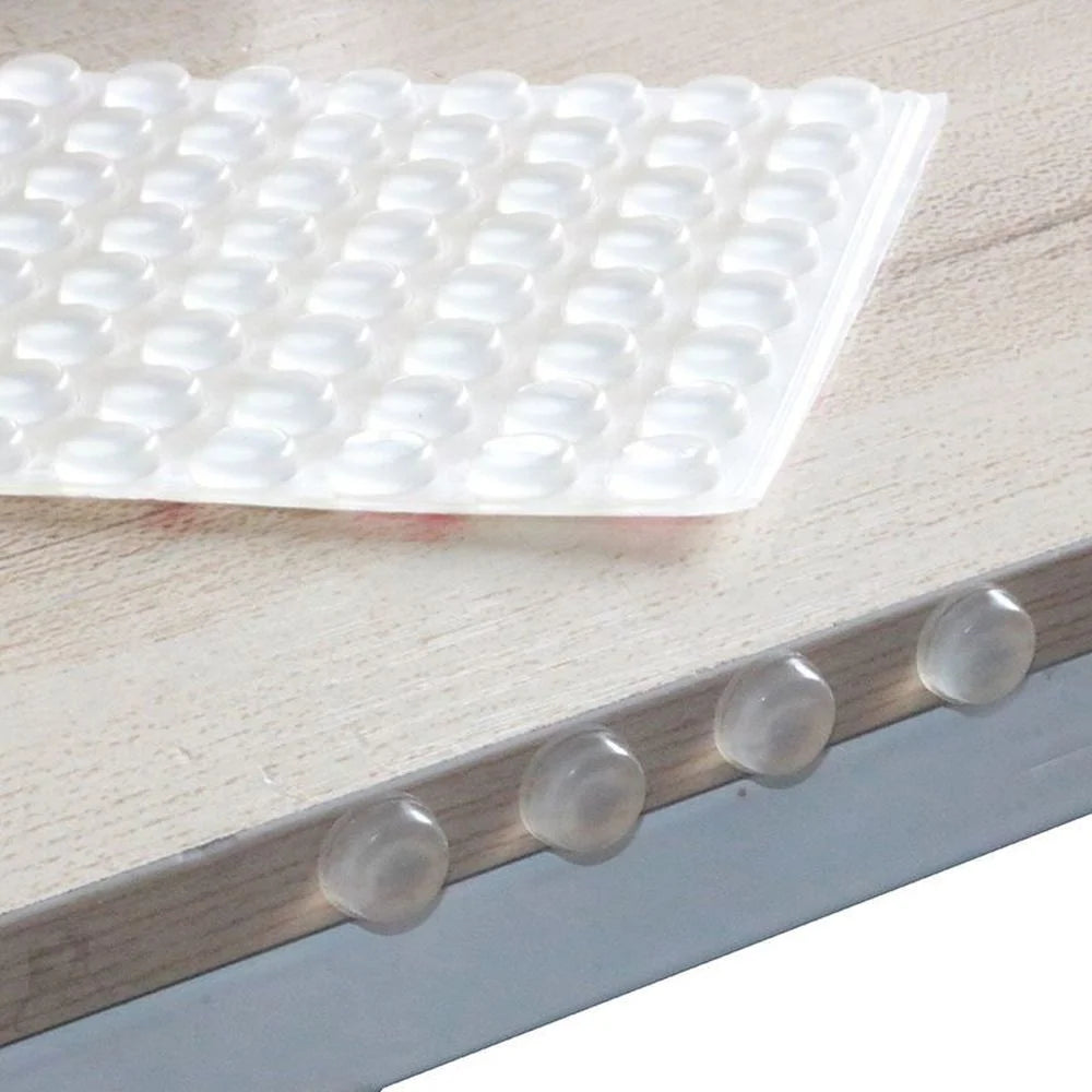 Self-Adhesive Silicone Cabinet Bumpers, 100 Pack
