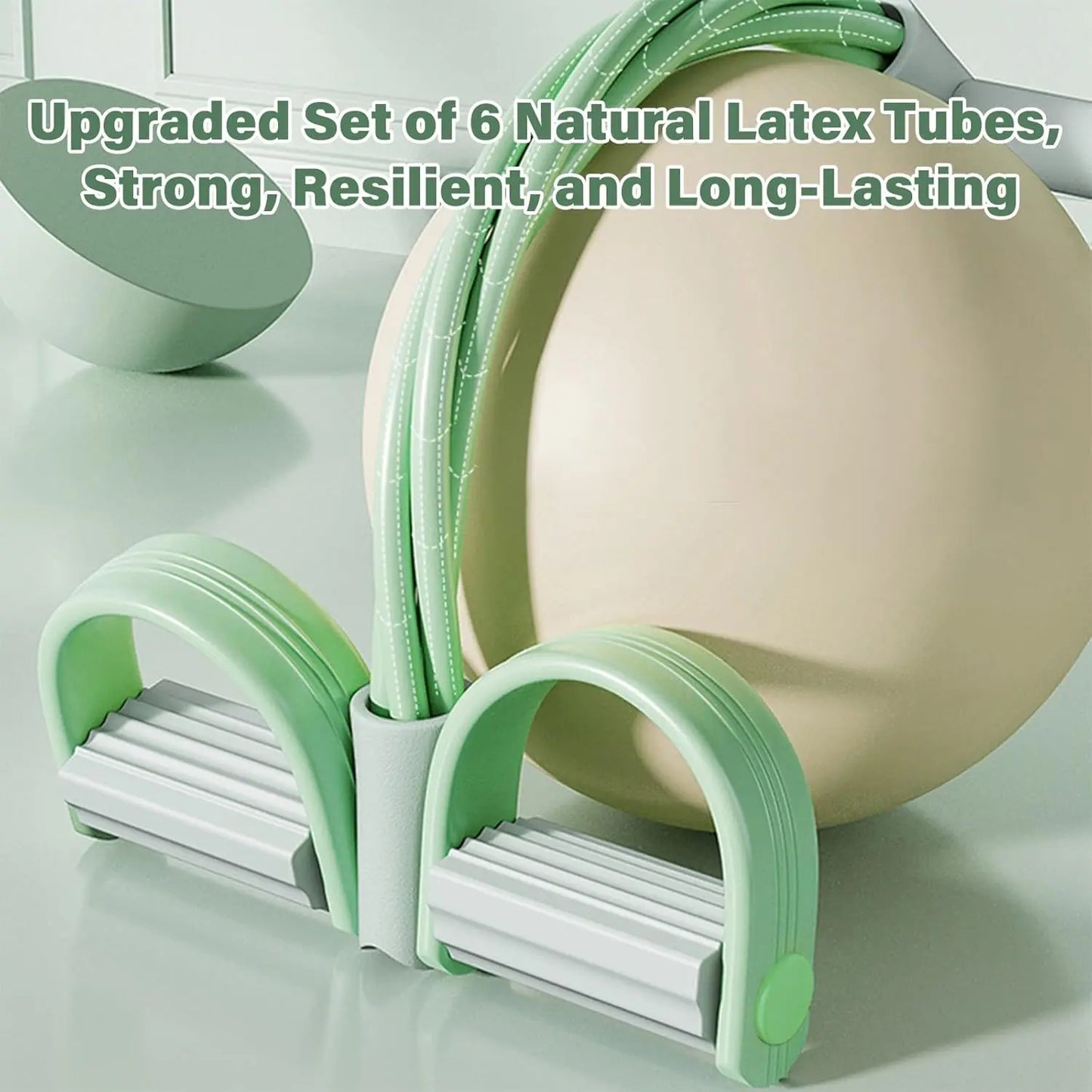 6-Tube Natural Rubber Resistance Band Pedal Trainer with Handles