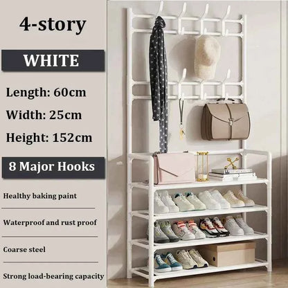 Multi-Layer Shoe and Hat Rack - Stylish Freestanding Organizer for Entryway and Bedroom - Flexivo
