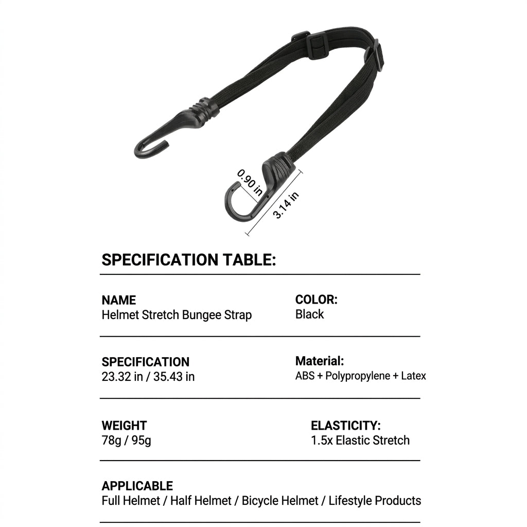 Motorcycle Elastic Cargo Strap, 23.6 or 35.4 in