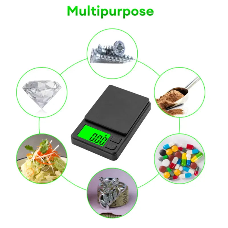 Mini Precision Pocket Scale — Digital Gram Scale with Backlit LCD (500g or 1000g)