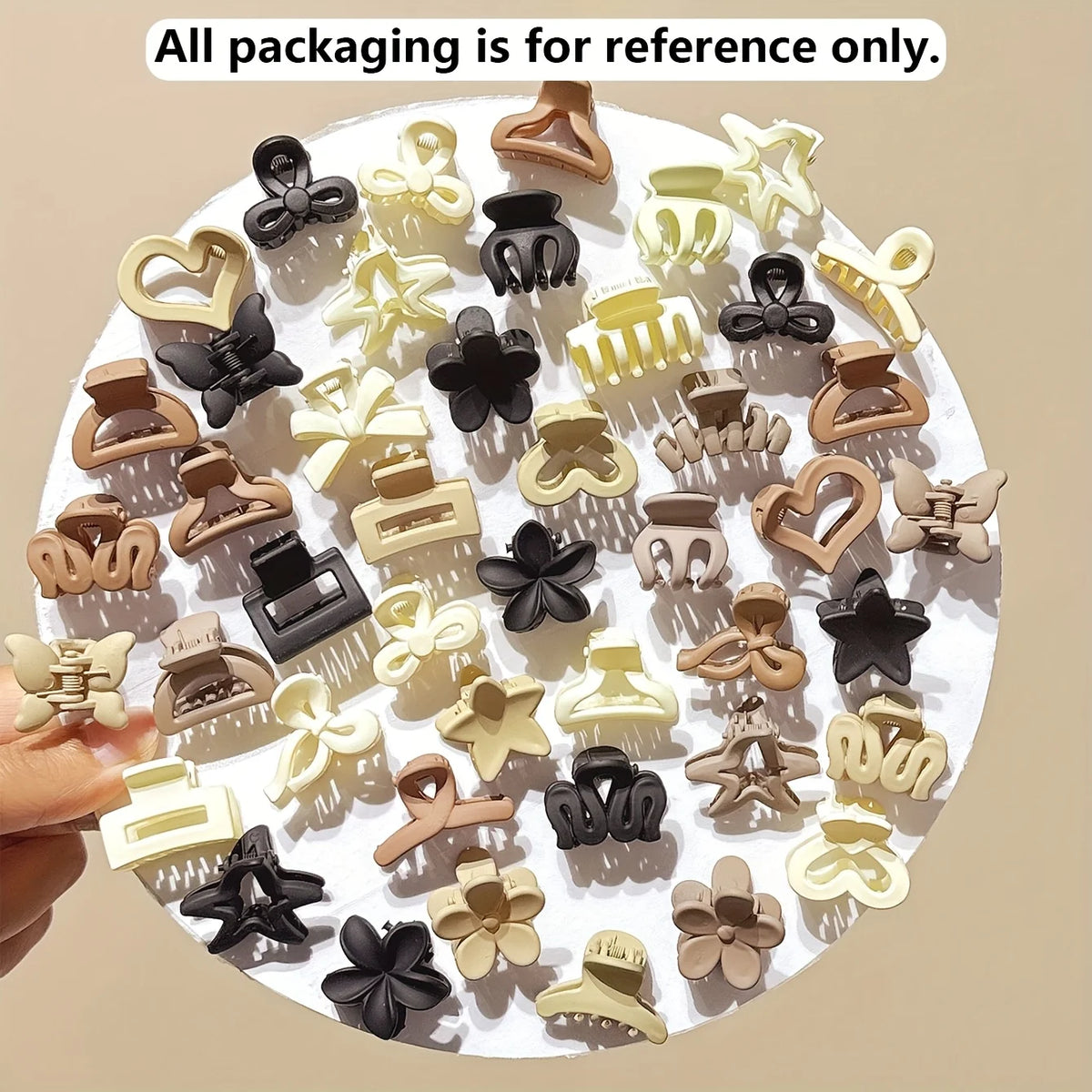 Mini Claw Hair Clips, Assorted Neutral Colors