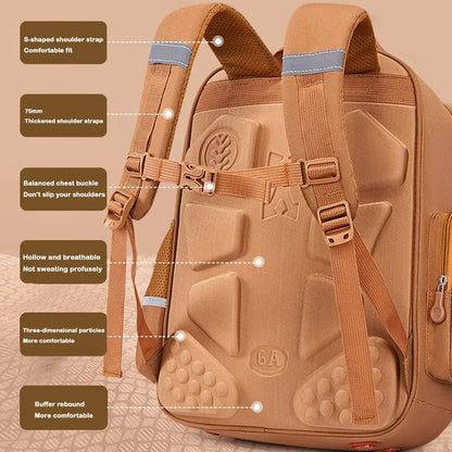 Capybara Backpack with Cards, Badges & Plush Doll – Waterproof School Bag