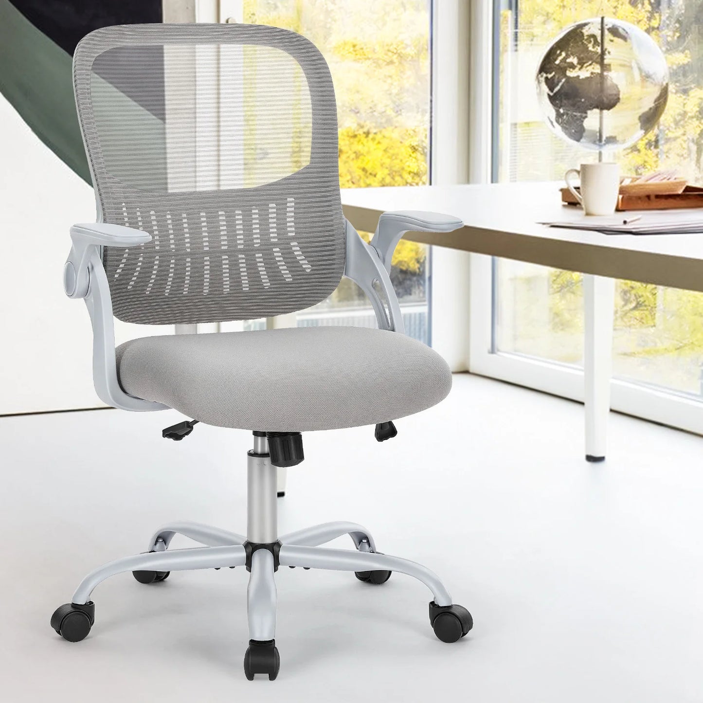 Ergonomic Mesh Office Chair, No Headrest, Adjustable Height & Armrests