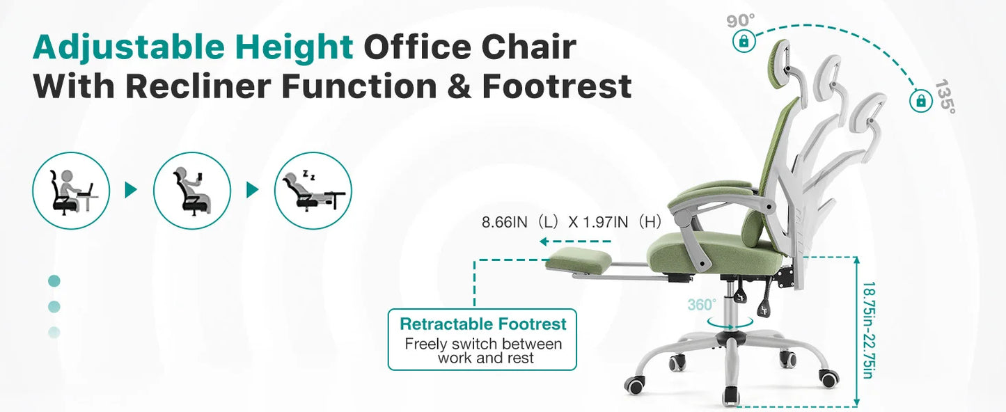 Ergonomic High-Back Mesh Office Chair with Lumbar Support