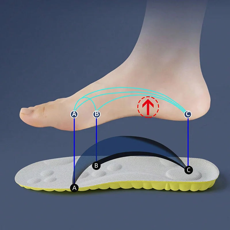 Latex Sport Insoles with Arch Support, Breathable & Deodorizing