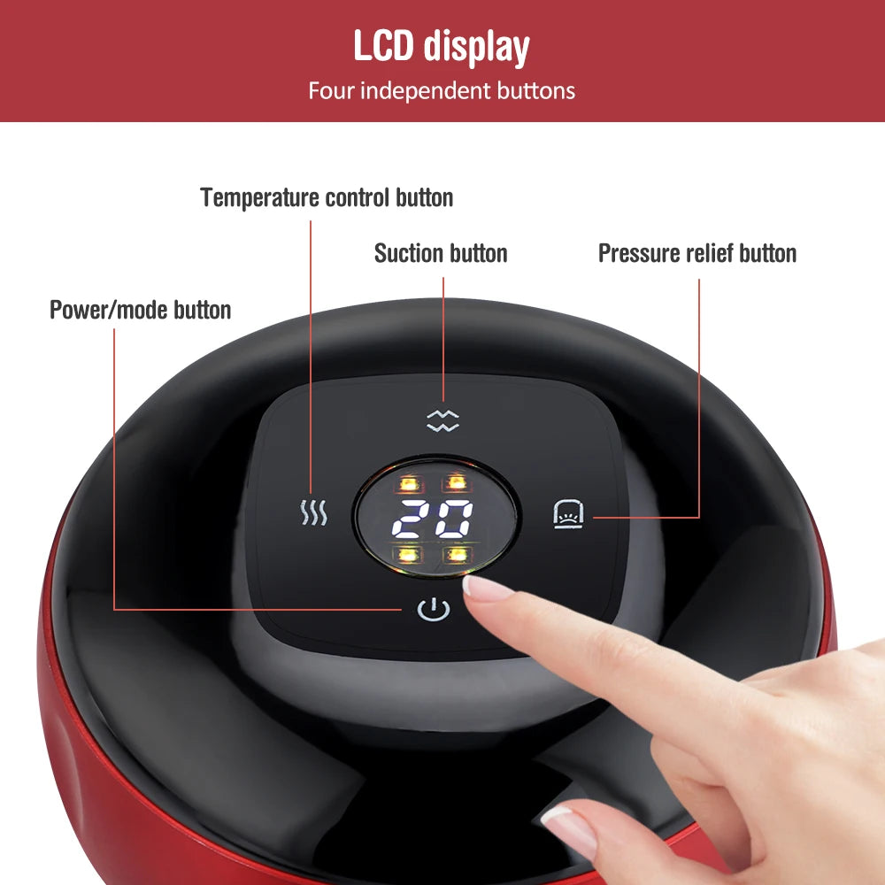 Smart Electric Cupping Device for Vacuum Therapy, Guasha Scraping & Red Light Heating - Flexivo
