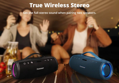 Tronsmart Mirtune S100 Bluetooth Speaker - 50W Portable Wireless Speaker with IPX7 Waterproof, Powerbank & App Control