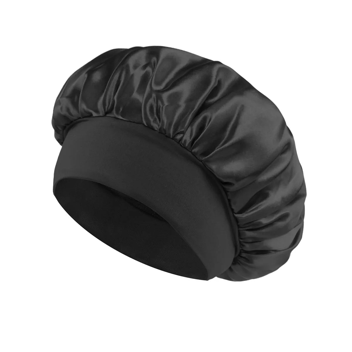 Satin Sleep Bonnet with Wide Elastic Band