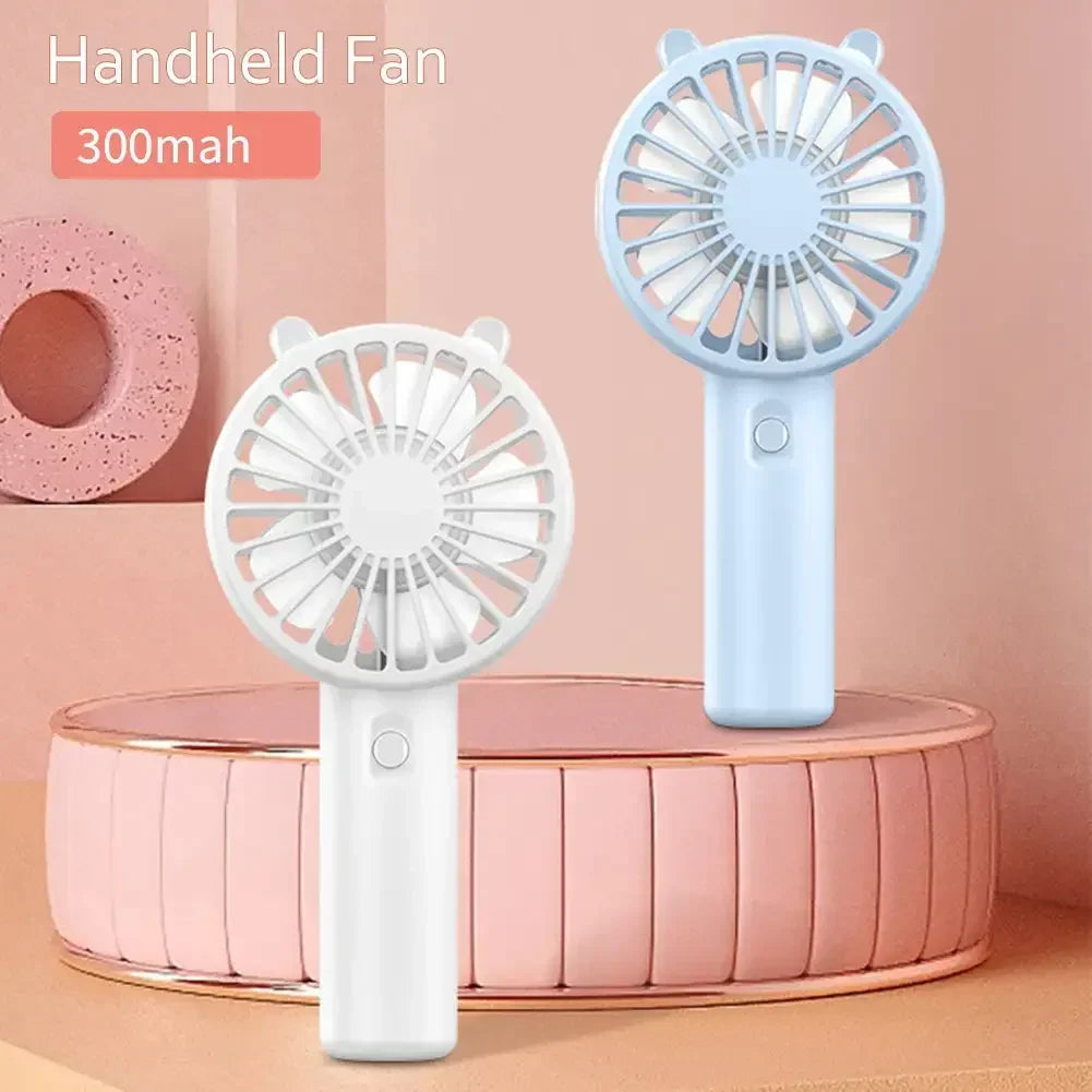 Portable USB Rechargeable Handheld Mini Fan – Quiet Cooling, 300mAh