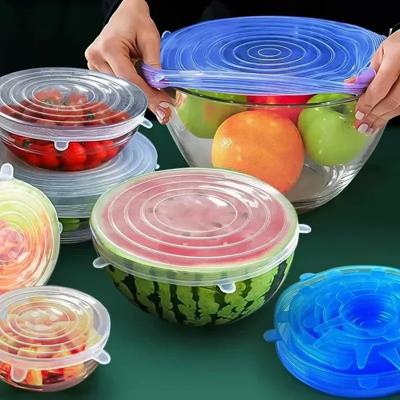 Silicone Stretch Lids - 6-Piece Reusable Food Storage Covers
