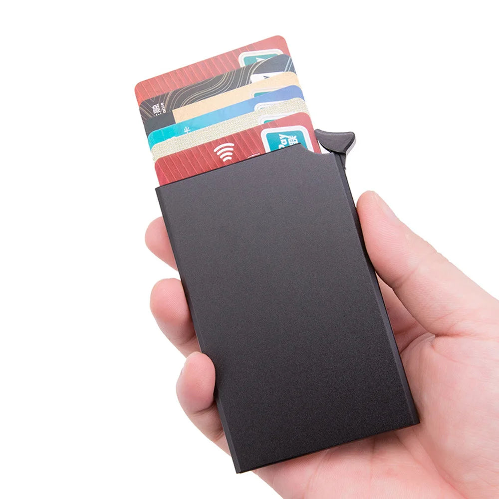 Slim Metal Pop-Up Card Holder for Men & Women