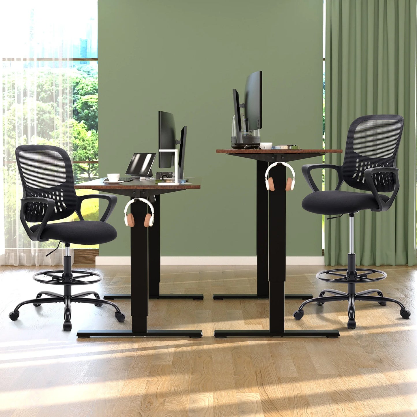 Ergonomic Mesh Office Chair, No Headrest, Adjustable Height & Armrests