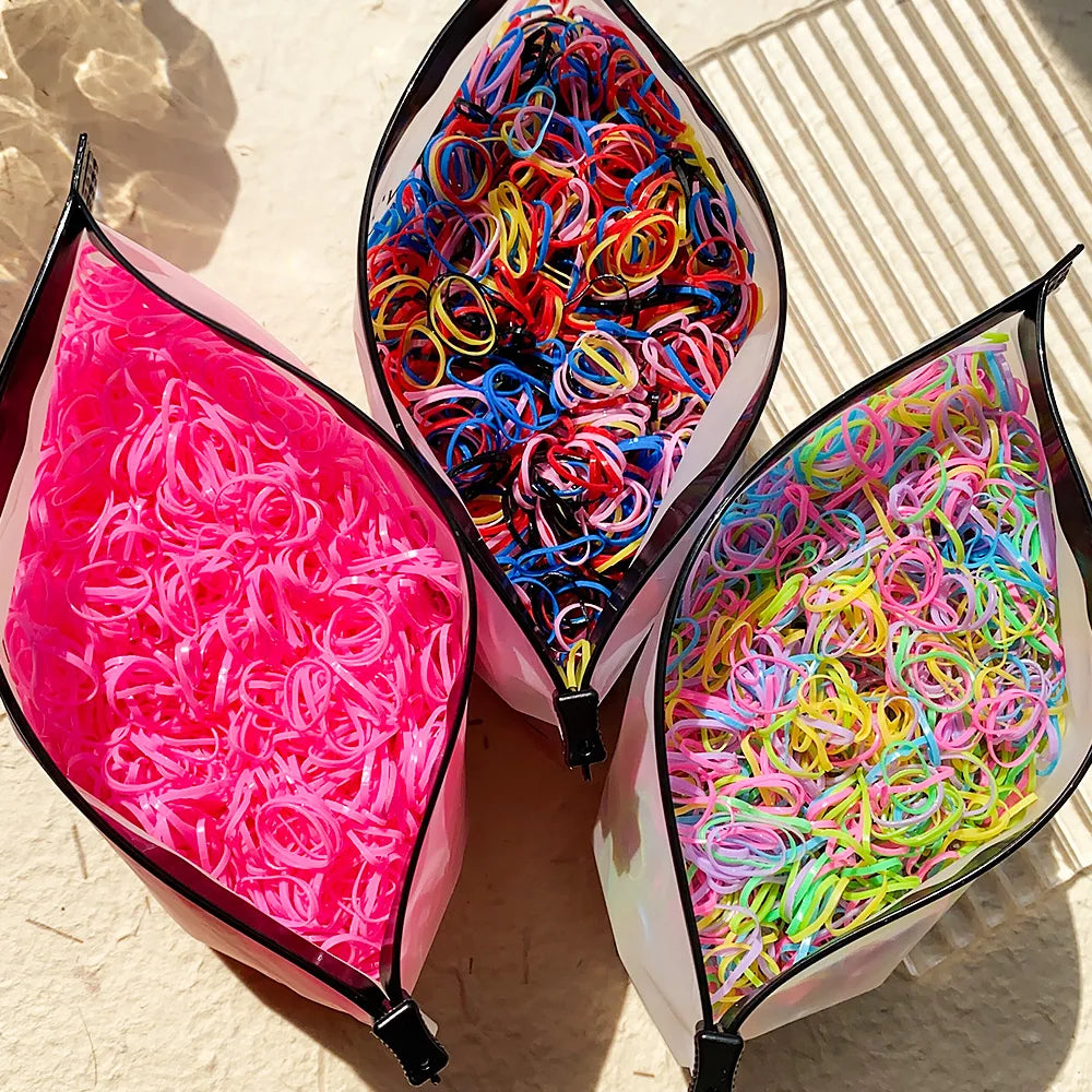 Mini Rubber Hair Ties, 500–2,000 Pack