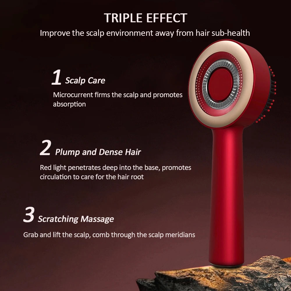 Electric Scalp Massager with Red Light Therapy, Vibration & Hair Growth Serum Applicator - Flexivo