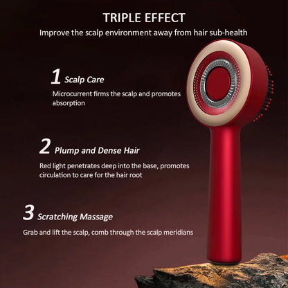 Electric Scalp Massager with Red Light Therapy, Vibration & Hair Growth Serum Applicator - Flexivo