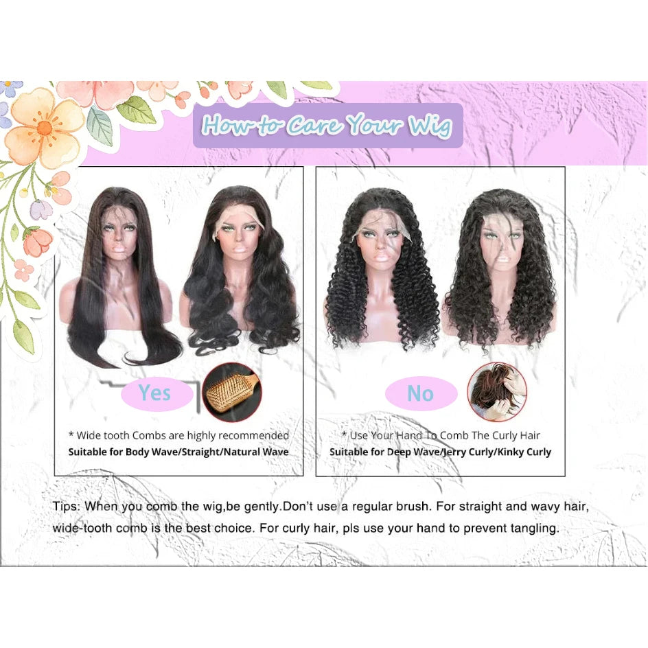 Brazilian Body Wave Human Hair Wig – HD Lace Front, 180% & 200% Density, 16–38 Inch