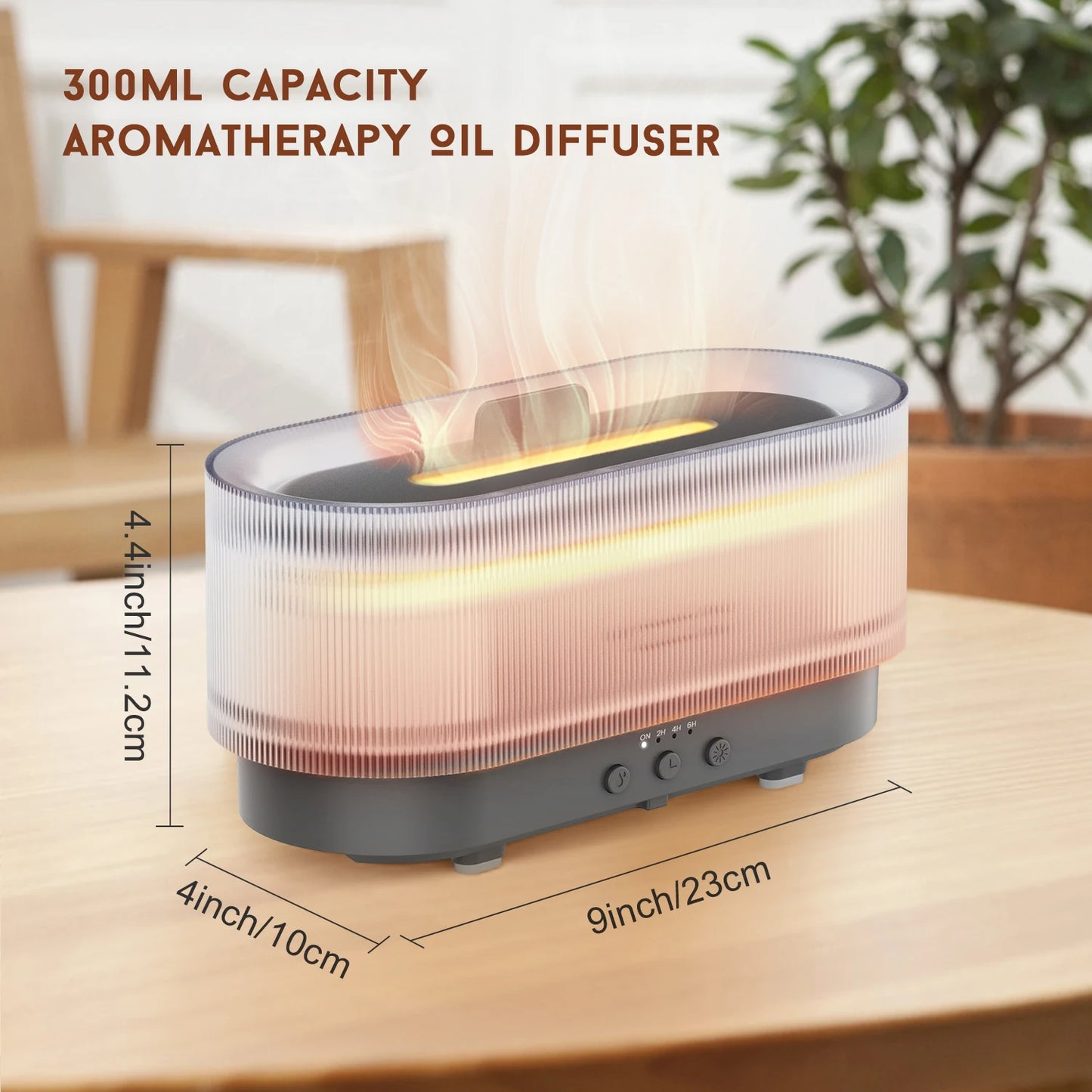Sejoy Flame Aroma Diffuser - Essential Oil Humidifier with LED Light for Home