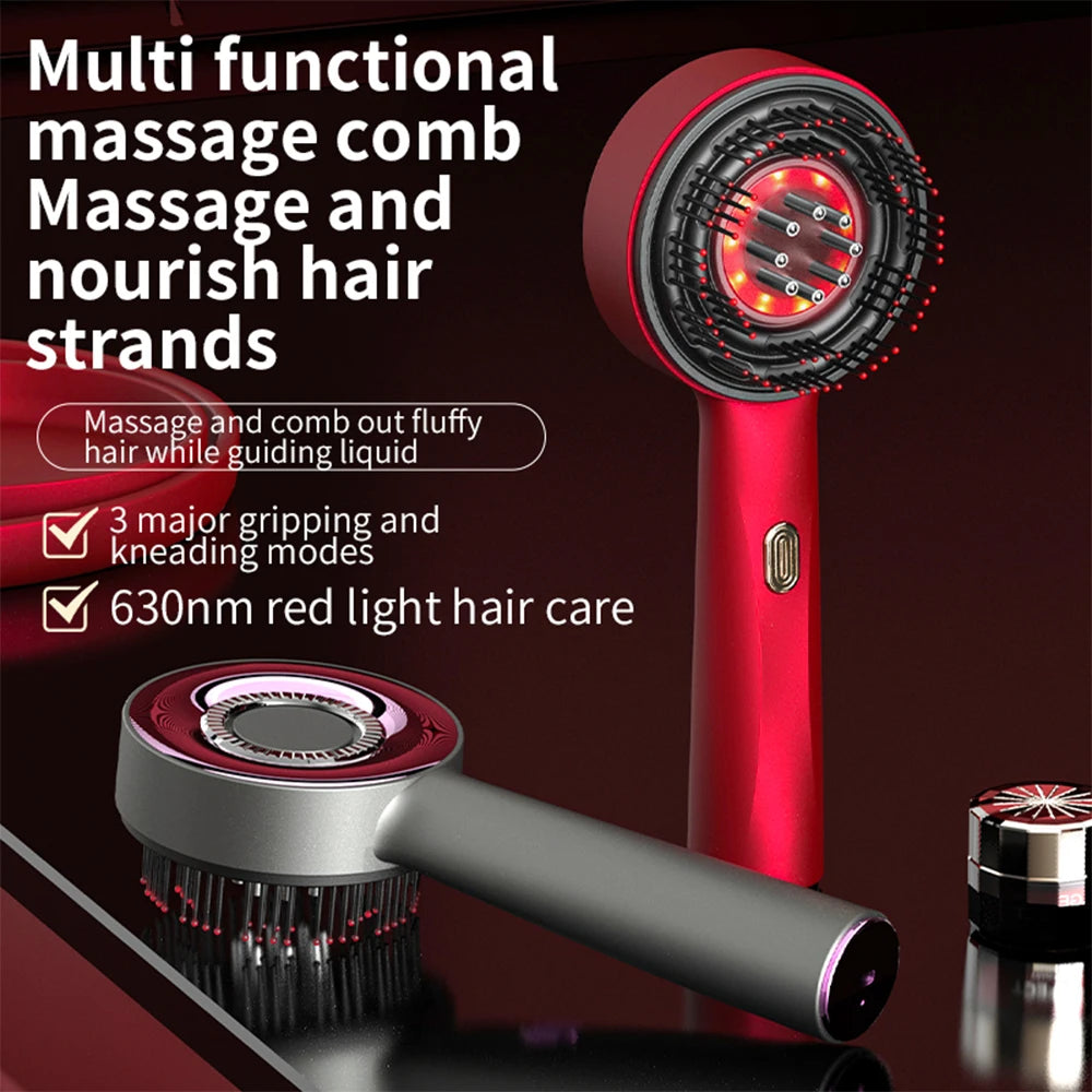 Electric Scalp Massager with Red Light Therapy, Vibration & Hair Growth Serum Applicator - Flexivo