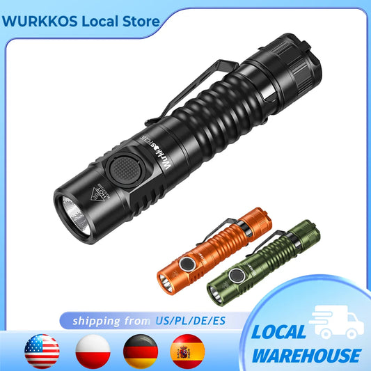 Wurkkos FC11C 519A EDC Flashlight — USB-C Rechargeable, IP68, Magnetic Tail